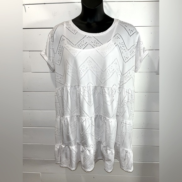 IN EVERY STORY – White Eyelet Dress with Lining – Size X – 2-Piece Set - Picture 9 of 14